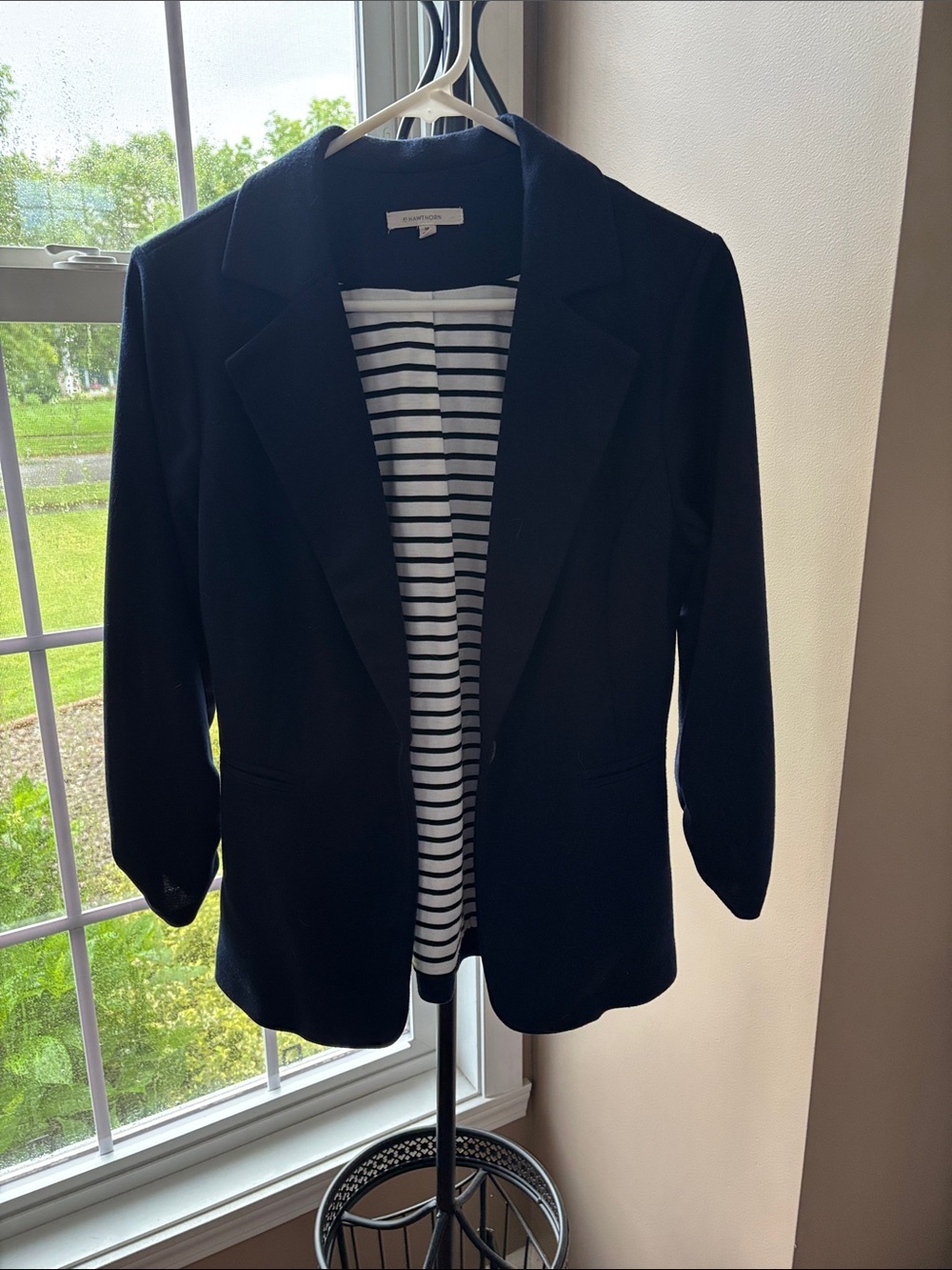 41 Hawthorn Navy Women's Blazer with Striped Lining